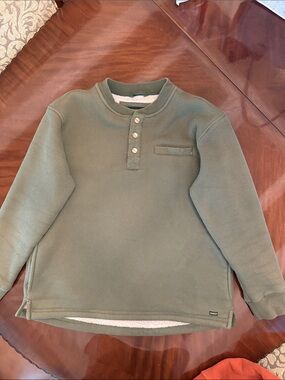 Stanley Olive Green Crewneck Henley Sweater